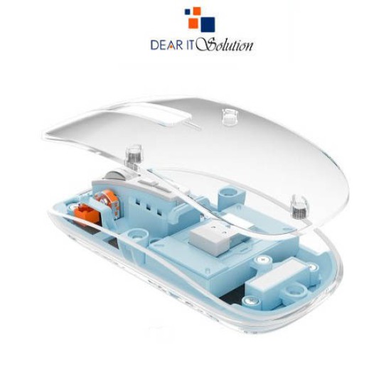 T5 Dual-Mode Transparent Rechargeable Mouse BM501 – USB & Bluetooth T5 Dual-Mode Transparent Rechargeable Mouse BM501 – USB & Bluetooth