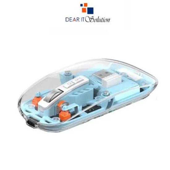 T5 Dual-Mode Transparent Rechargeable Mouse BM501 – USB & Bluetooth T5 Dual-Mode Transparent Rechargeable Mouse BM501 – USB & Bluetooth