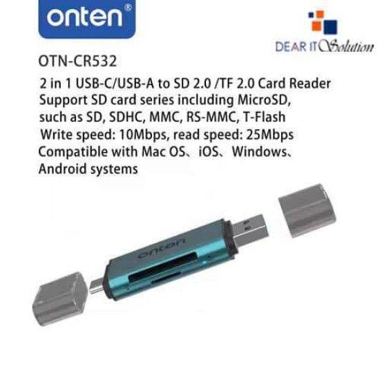 ONTEN OTN-CR532 USB TO SD/TF 2.0 CARD READER – FAST TRANSFER 