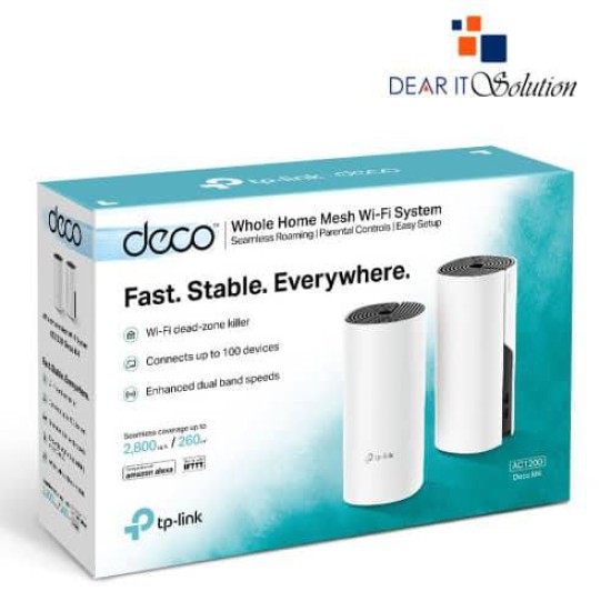 TP-Link Deco M4 AC1200 Dual-Band Mesh Router (2 Pack)
