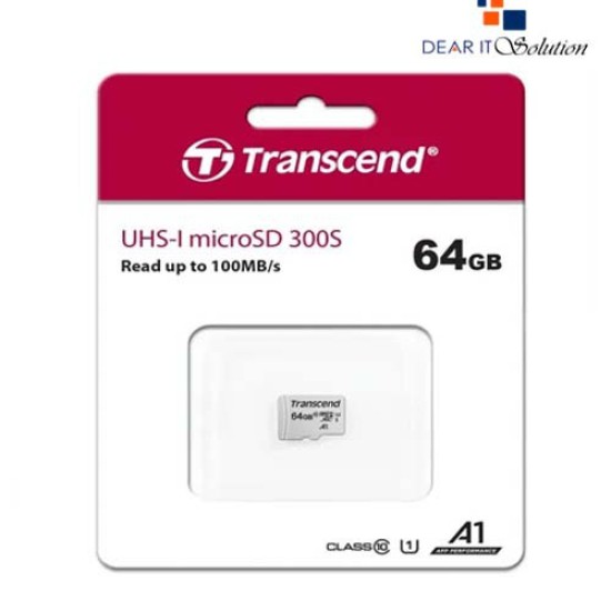 Transcend 64GB MicroSDXC/SDHC 300S Class 10 Memory Card (TS64GUSD300S)