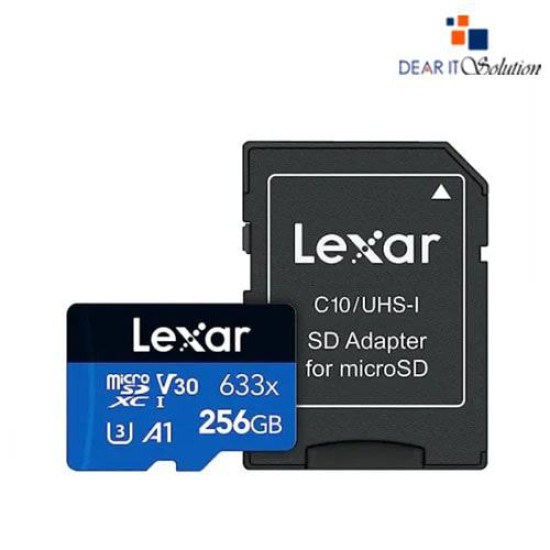 Lexar High-Performance 633x 256GB MicroSDXC UHS-I Memory Card with Adapter